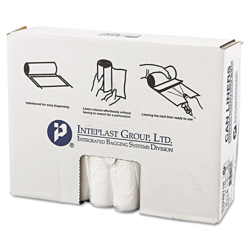 Inteplast Group High-Density Can Liner, 33 X 40, 33gal, 11mic, Clear, 25/roll, 20 Rolls/carton
