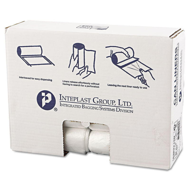 Inteplast Group High-Density Can Liner, 30 X 37, 30gal, 13mic, Clear, 25/roll, 20 Rolls/carton