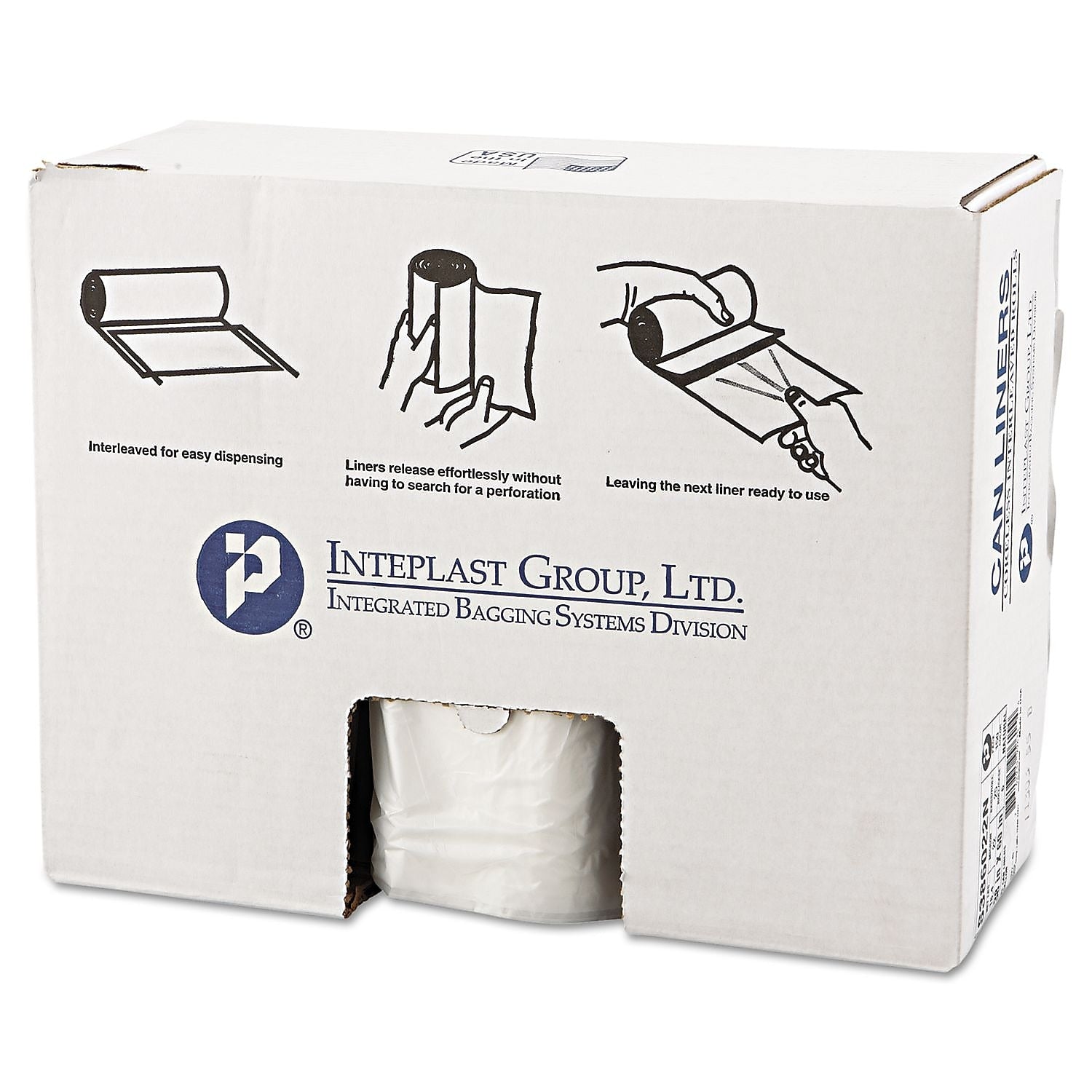 Inteplast Group High-Density Can Liner, 38 X 60, 60gal, 22mic, Clear, 25/roll, 6 Rolls/carton