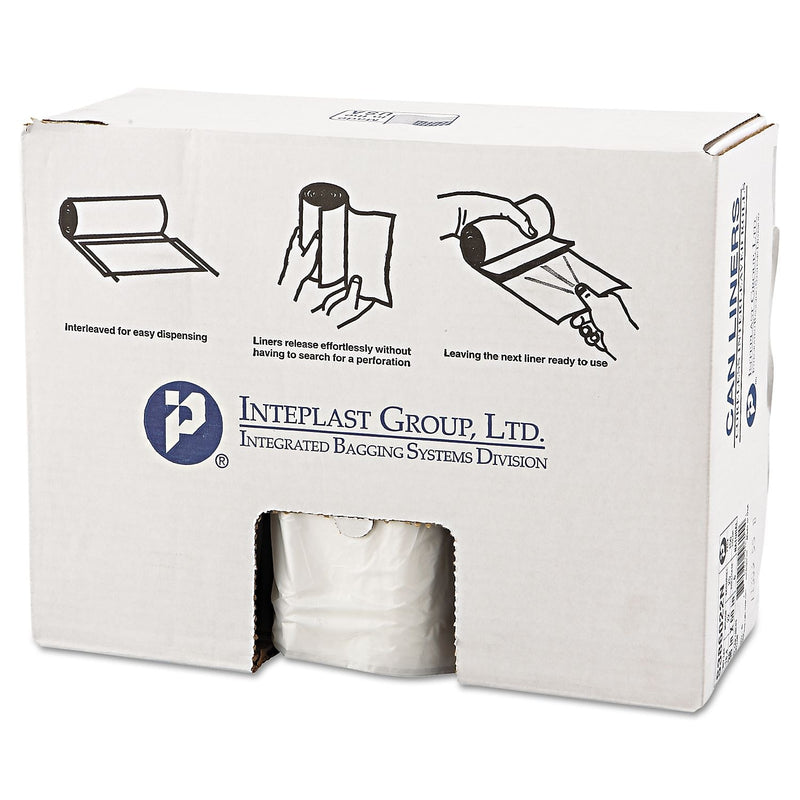 Inteplast Group High-Density Can Liner, 38 X 60, 60gal, 22mic, Clear, 25/roll, 6 Rolls/carton