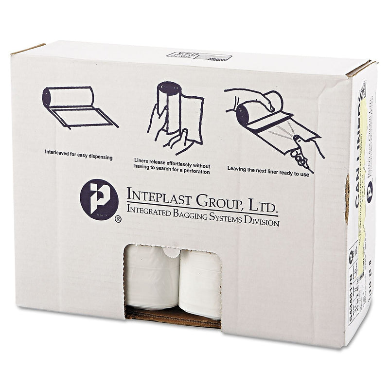 Inteplast Group High-Density Can Liner, 43 X 48, 60gal, 17mic, Clear, 25/roll, 8 Rolls/carton
