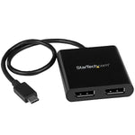 StarTech.com® MSTCDP122DP USB-C to DisplayPort Male/Female Multi-Monitor Splitter, Black