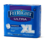 Medline FitRight Ultra Protective Underwear , X-Large , 56"-68" , 20/Bag (FIT23600A)