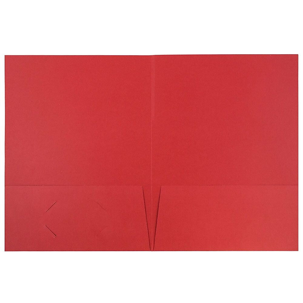 JAM Paper 2-Pocket Textured Linen Business Folders, Red, 25/Pack (386LREA)