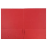 JAM Paper 2-Pocket Textured Linen Business Folders, Red, 25/Pack (386LREA)