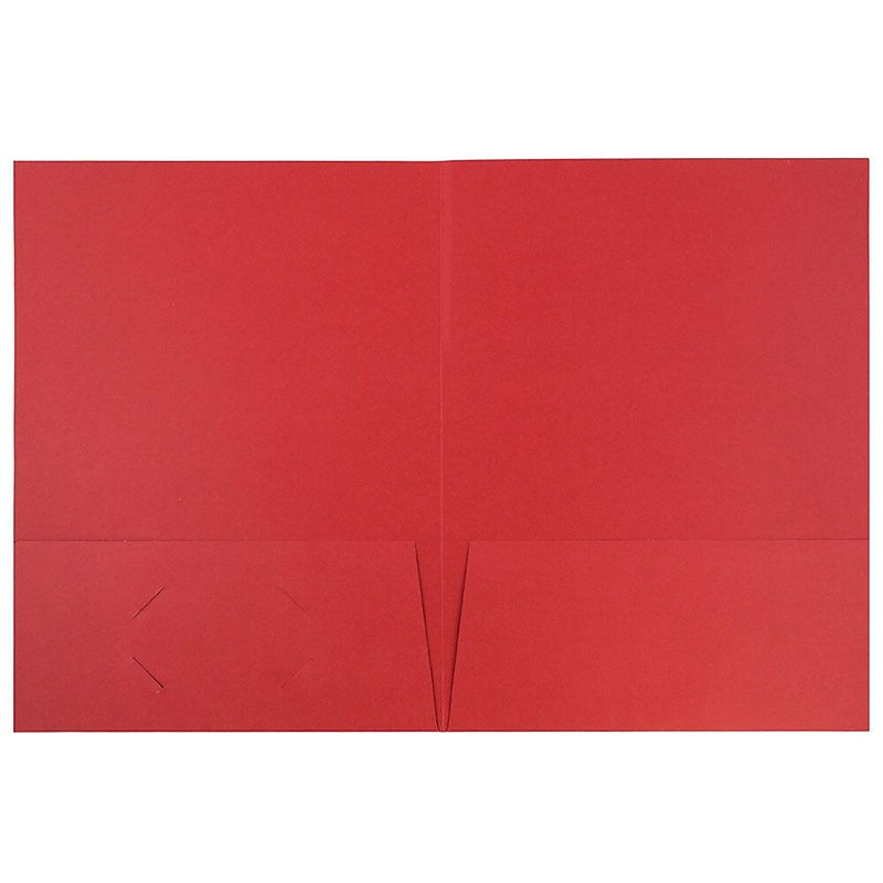 JAM Paper 2-Pocket Textured Linen Business Folders, Red, 25/Pack (386LREA)