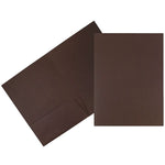 JAM Paper Linen 2-Pocket Presentation Folder, Chocolate Brown, 100/Carton (386LBRB)
