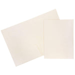 JAM Paper 2-Pocket Textured Linen Business Folders, Ivory, 25/Pack (386LIVA)