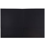 JAM Paper 2-Pocket Linen Portfolio Folder, Black, 6/Pack (99594d)