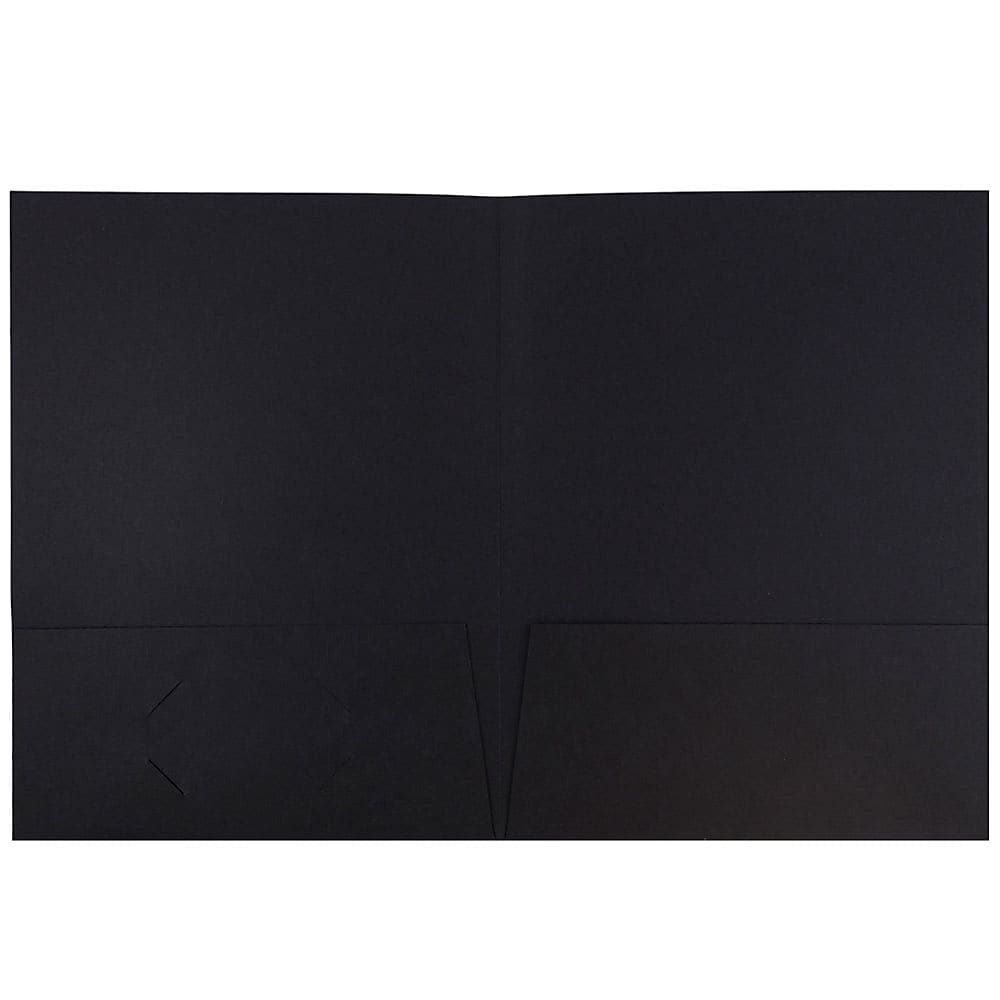 JAM Paper 2-Pocket Textured Linen Business Folders, Black, 25/Pack (386LBLA)