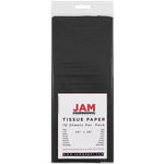 JAM Paper 20" x 26" Tissue Paper, Black, 10 Sheets/Pack (1152348)