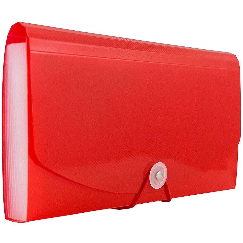 Jam Paper Plastic File Pocket, Check Size, Red (2167012)