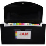 Jam Paper Plastic File Pocket, Check Size, Black (2167013)
