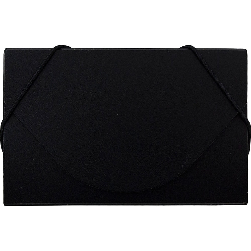 JAM Paper® Plastic Business Card Holder Case with Round Flap, Black Solid, Sold Individually (9167043)