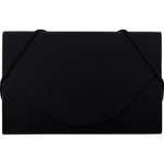 JAM Paper® Plastic Business Card Holder Case with Round Flap, Black Solid, Sold Individually (9167043)
