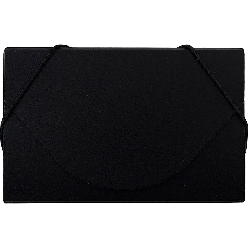 JAM Paper® Plastic Business Card Holder Case with Round Flap, Black Solid, Sold Individually (9167043)