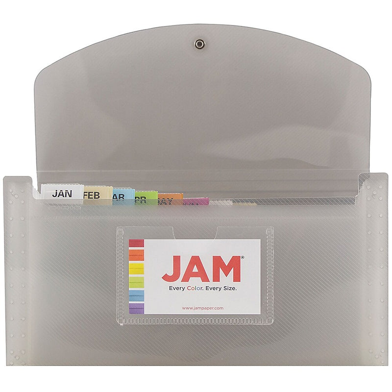 Jam Paper Plastic File Pocket, Check Size, Smoke Gray (221618981)