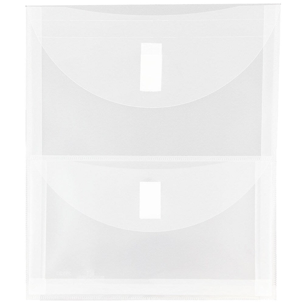 JAM Paper® 2 Pocket Plastic Envelope with Hook & Loop, Letter Open End, 9.5 x 11.5, Clear, Sold Individually (2163613478)