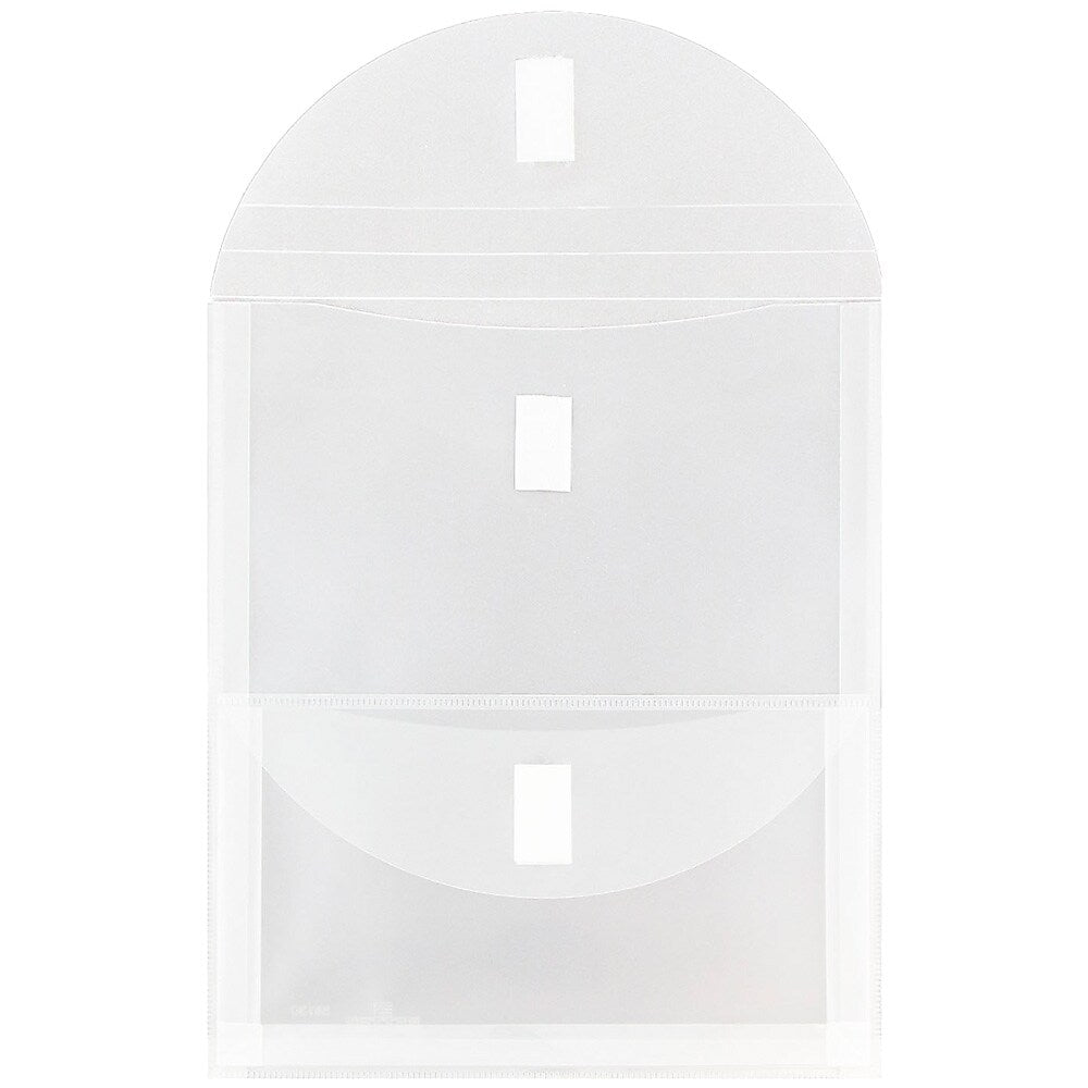 JAM Paper® 2 Pocket Plastic Envelope with Hook & Loop, Letter Open End, 9.5 x 11.5, Clear, Sold Individually (2163613478)