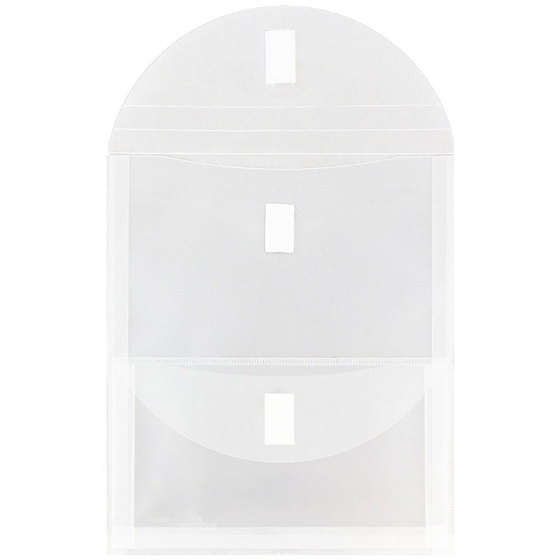JAM Paper® 2 Pocket Plastic Envelope with Hook & Loop, Letter Open End, 9.5 x 11.5, Clear, Sold Individually (2163613478)