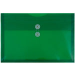 JAM Paper® Plastic Envelopes with Button and String Tie Closure, Legal Booklet, 9.75 x 14.5, Green, 12/Pack (219B1GR)