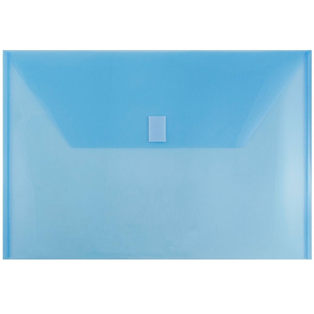 Jam Paper Plastic File Pocket, Legal Size, Blue, 12/Pack (219V0BU)