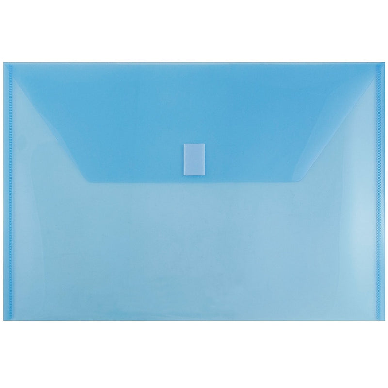 Jam Paper Plastic File Pocket, Legal Size, Blue, 12/Pack (219V0BU)