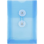 JAM Paper Plastic Filing Envelope with Button & String Closure, Blue, 12/Pack (473B1BU)