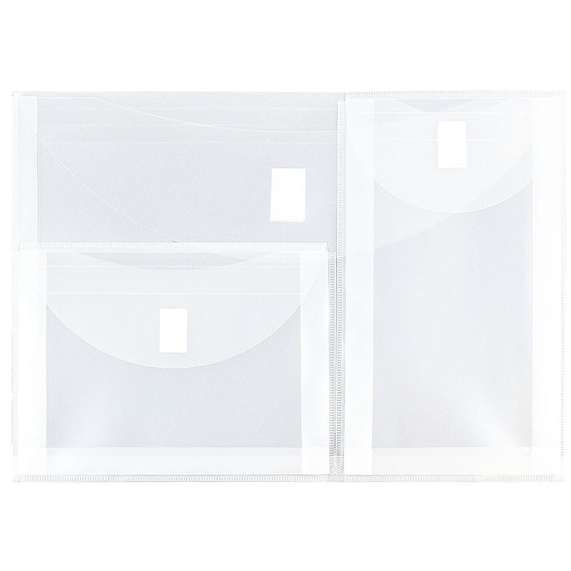JAM Paper® 3 Pocket Plastic Envelope with Hook & Loop, Letter Booklet, 9.75 x 13, Clear, Sold Individually (B35318B)