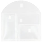 JAM Paper® 3 Pocket Plastic Envelope with Hook & Loop, Letter Booklet, 9.75 x 13, Clear, Sold Individually (B35318B)