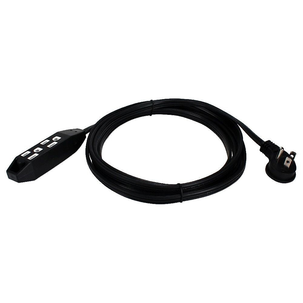 QVS 10' Extension Cord, 3-Outlet, 16 AWG, Black (PC3RX-10)