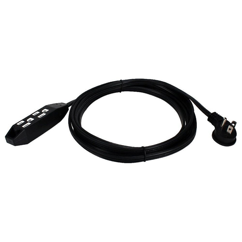 QVS 10' Extension Cord, 3-Outlet, 16 AWG, Black (PC3RX-10)