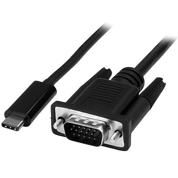 StarTech.com® CDP2VGAMM2MB 6' USB Type-C to VGA Male/Male Adapter Cable, Black