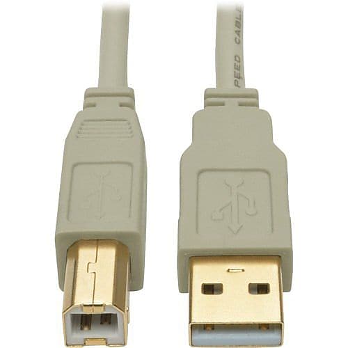 Tripp Lite U022 10' USB 2.0 Type-A to Type-B Male/Male Data Transfer Cable, Beige