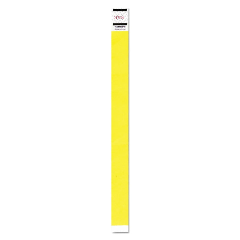 Advantus Crowd Management Wristband, Sequential Numbers, 9 3/4 X 3/4, Neon Yellow,500/pk