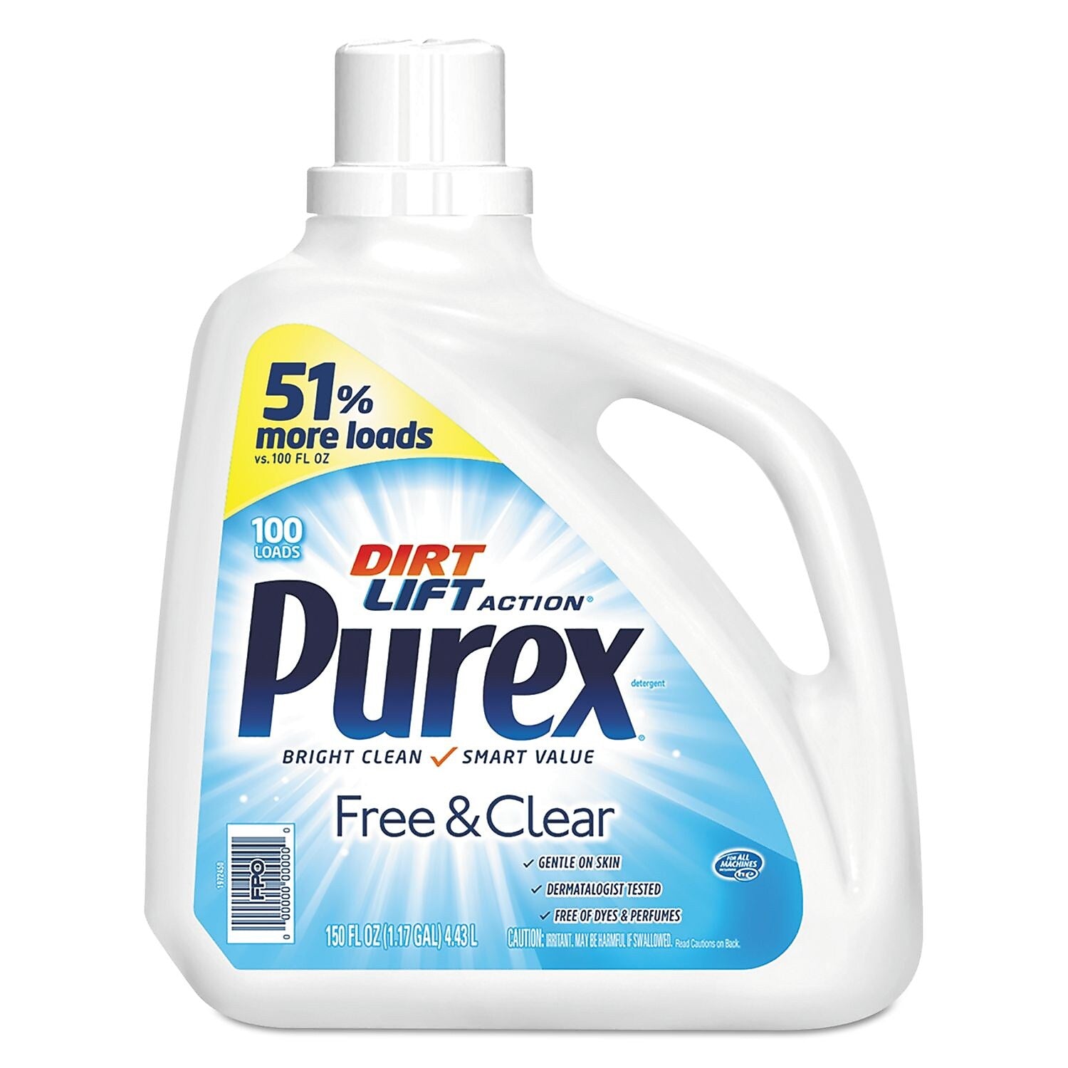 Purex Free & Clear HE Liquid Laundry Detergent, 100 Loads, 150 oz. (DIA05020EA)