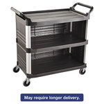 Rubbermaid Xtra Utility Cart, 300-Lb Cap, Three-Shelf, 20w X 40-5/8d X 37-4/5h, Black
