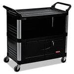 Rubbermaid Xtra Equipment Cart, 300-Lb Cap, Three-Shelf, 20-3/4w X 40-5/8d X 37-4/5h, Black