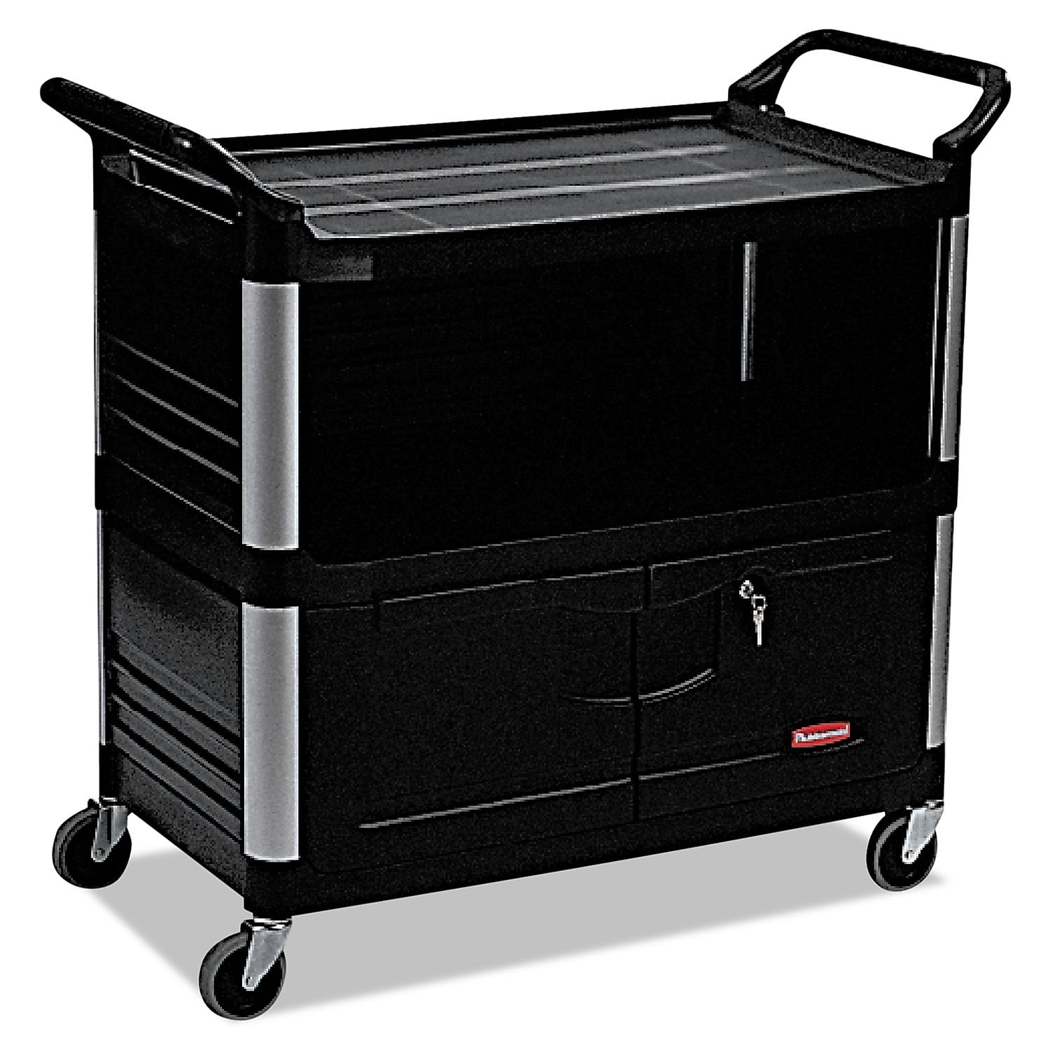 Rubbermaid Xtra Equipment Cart, 300-Lb Cap, Three-Shelf, 20-3/4w X 40-5/8d X 37-4/5h, Black