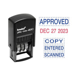 Trodat Economy 5-In-1 Micro Date Stamp, Self-Inking, 3/4 X 1, Blue/red