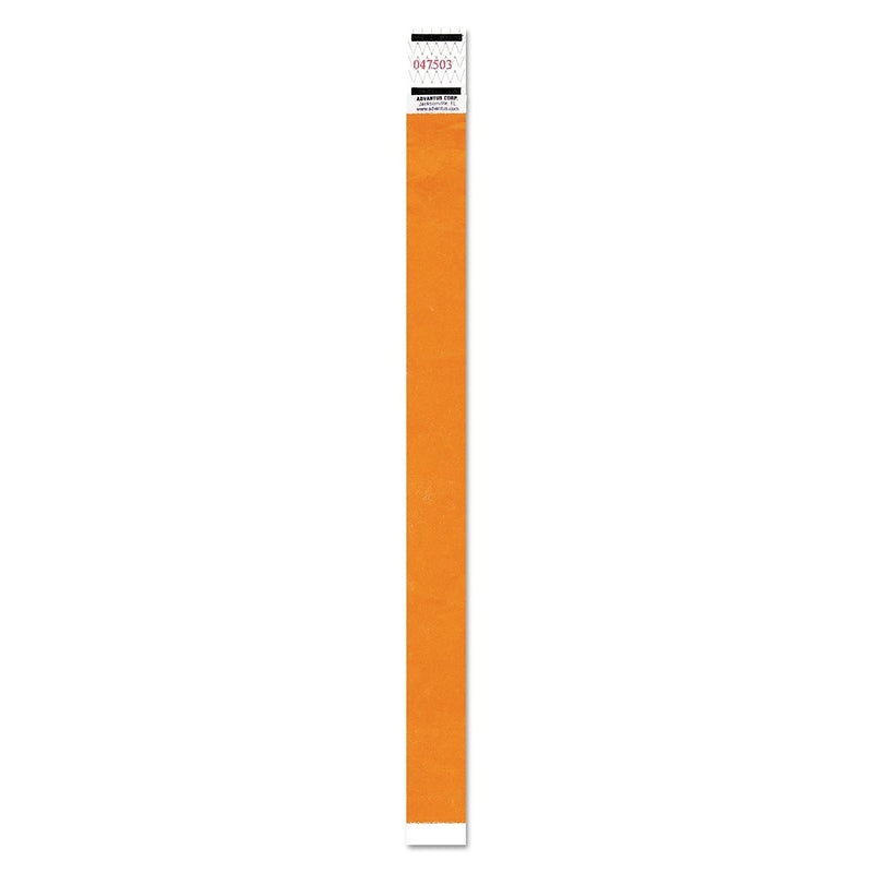 Advantus Crowd Management Wristband, Sequential Numbers, 9 3/4 X 3/4, Neon Orange, 500/pk