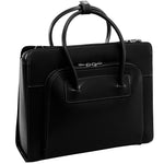 McKlein LAKE FOREST Leather Briefcase, Laptop Compatible, Black (94335)