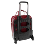 McKlein W Series Leather Briefcase, Laptop Compatible, Rolling, Red Trimmed In Sand (96496)