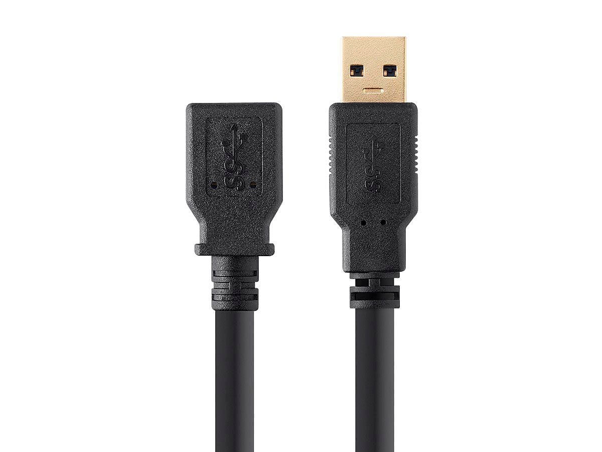 Monoprice 113751 6' USB 3.0 A to A Female Extension Cable, M/F, Black