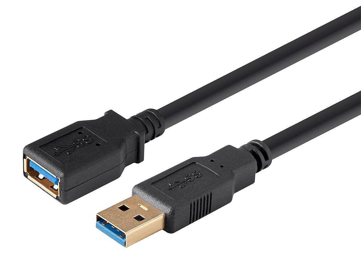 Monoprice 113751 6' USB 3.0 A to A Female Extension Cable, M/F, Black