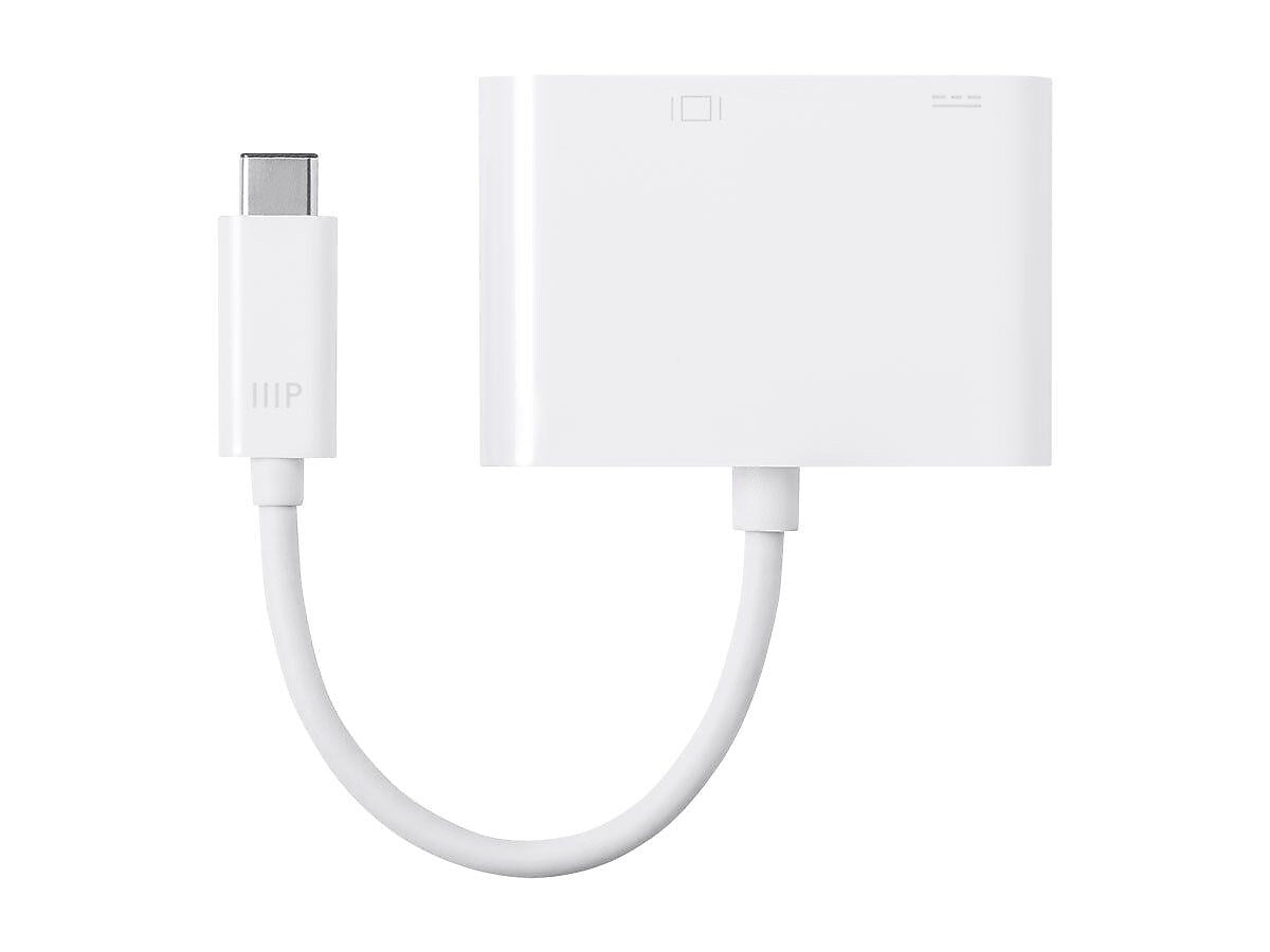 Monoprice Select Series USB-C to DVI & USB-C (F) Dual Port Adapter