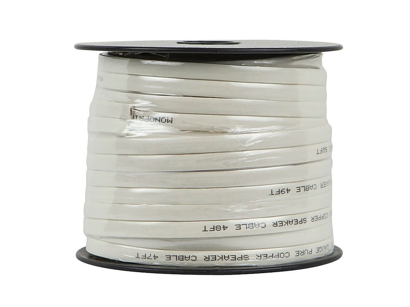 Monoprice Planate Series 16AWG Pure Copper Flat Speaker Wire, 50ft