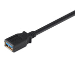 Monoprice 113751 6' USB 3.0 A to A Female Extension Cable, M/F, Black