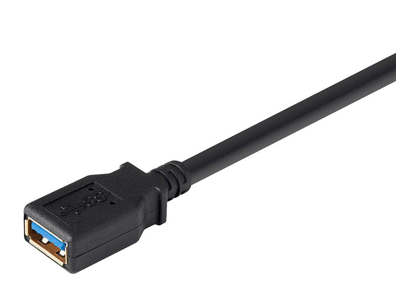 Monoprice 113751 6' USB 3.0 A to A Female Extension Cable, M/F, Black