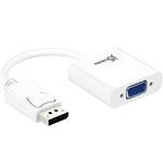 j5create DisplayPort to VGA Male/Female Active Video Adapter, 3.54", White (JDA114)